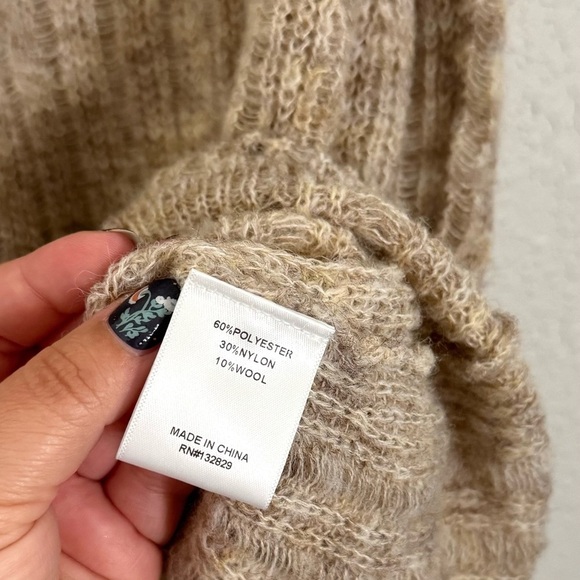 Lovers + Friends Lonela Off The Shoulder Sweater Mini Dress in Oatmeal Medium - Picture 5 of 5